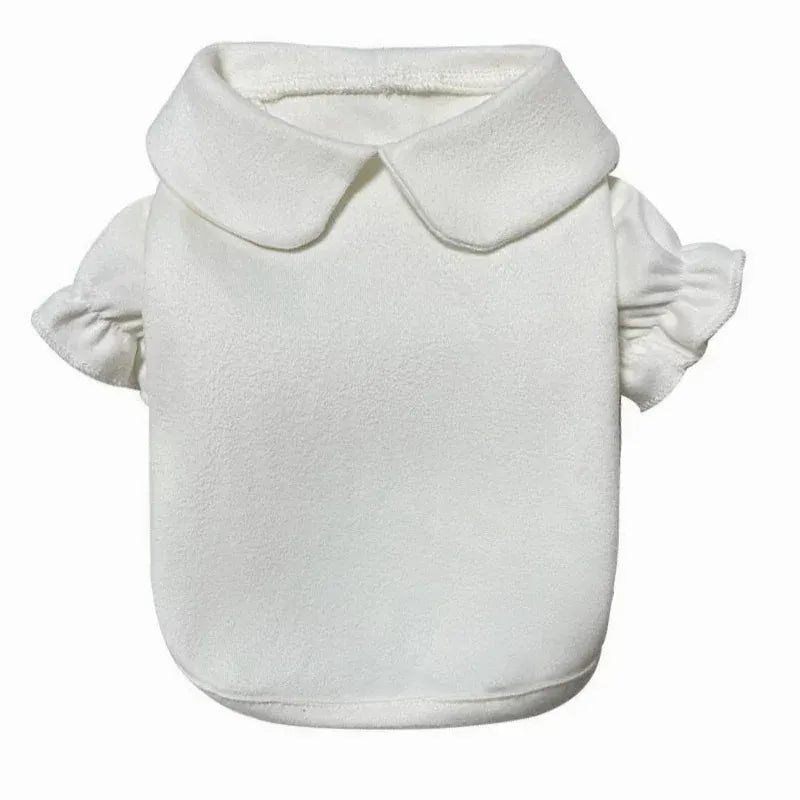 Princess Bow Dress Set - Winter Corduroy Dog Dress with Bow Clip