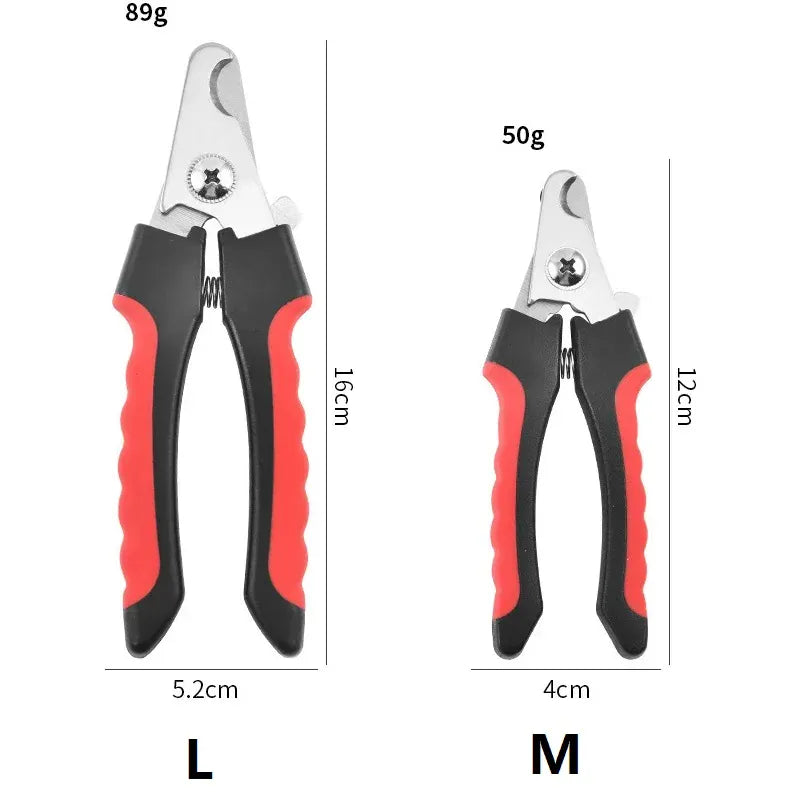 Professional Pet Nail Clippers for Dogs & Cats - Safety Stainless Steel Nail Trimmer with Quick Lock, Non-Slip Grip for Small to Large Breeds