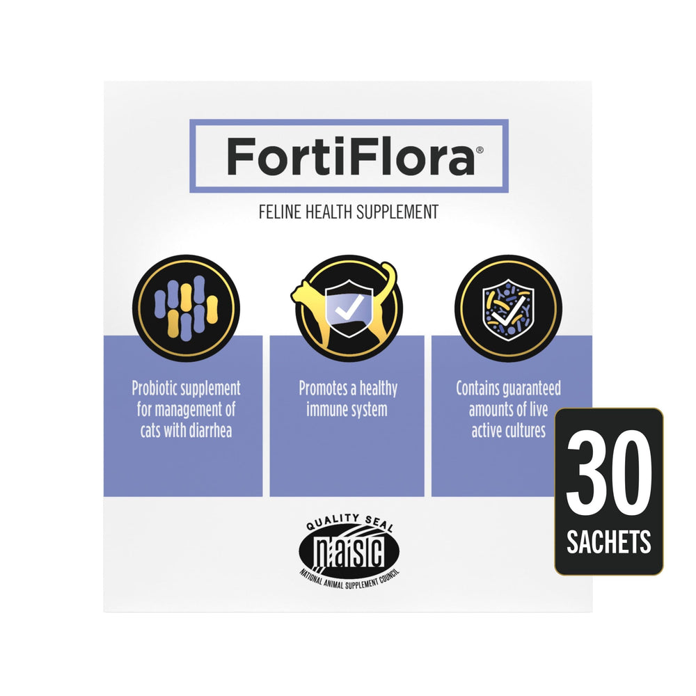 Purina Pro Plan FortiFlora Probiotics for Cats – Digestive & Gut Health Supplement for Diarrhea, 30 ct.