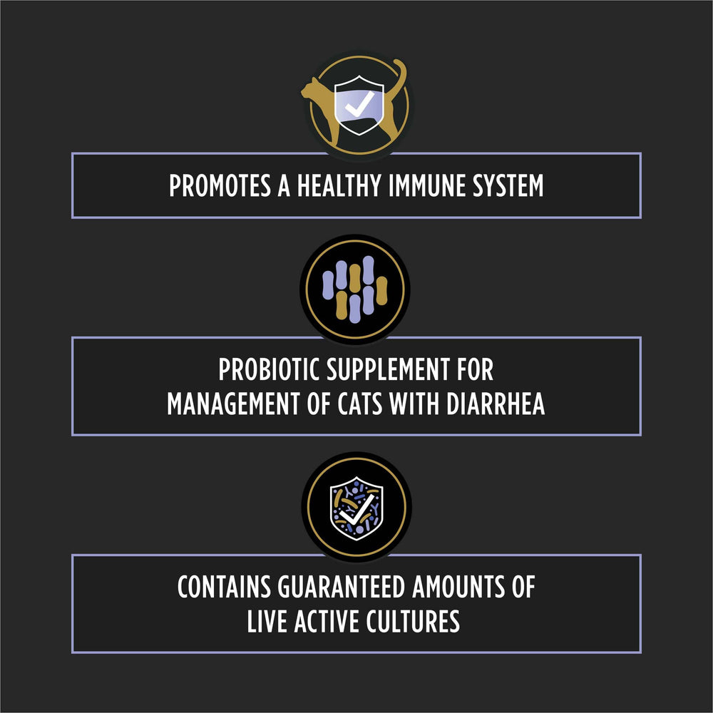 Purina Pro Plan FortiFlora Probiotics for Cats – Digestive & Gut Health Supplement for Diarrhea, 30 ct.