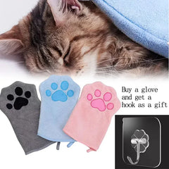 Quick-Dry Pet Bath Gloves – Absorbent Dog & Cat Drying Gloves with Paw Print Design