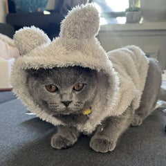 Rabbit Ears Cat Hoodie | Cute Winter Warm Pet Coat for Cats & Small Dogs | Soft Fleece Sphynx Outfit