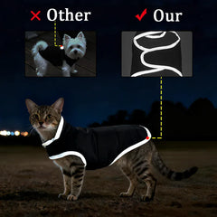 Reflective Pet Clothes | Reversible Kitten Jacket & Winter Fleece Coat | Warm Cat Costume for Small Cats & Sphynx