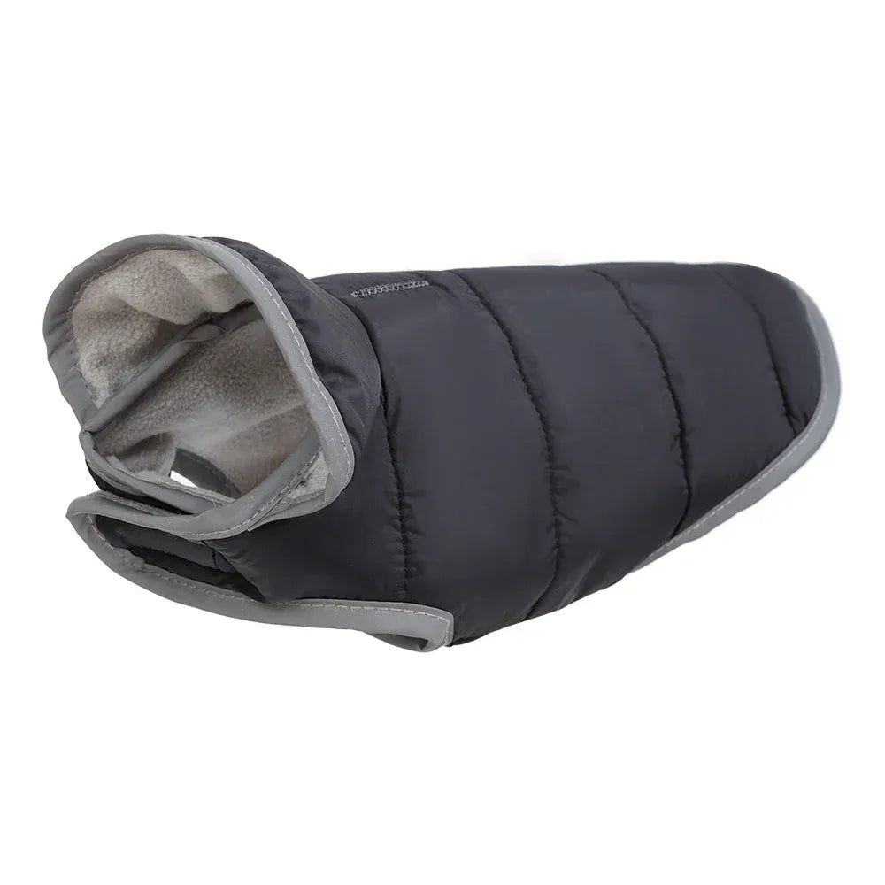 Reversible Fleece Pet Jacket - Waterproof Coat with Leash Hole & Reflective Strips