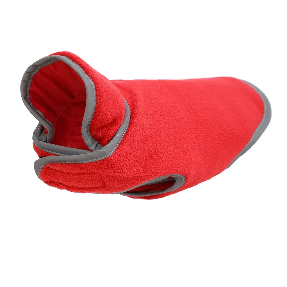 Reversible Fleece Pet Jacket - Waterproof Coat with Leash Hole & Reflective Strips
