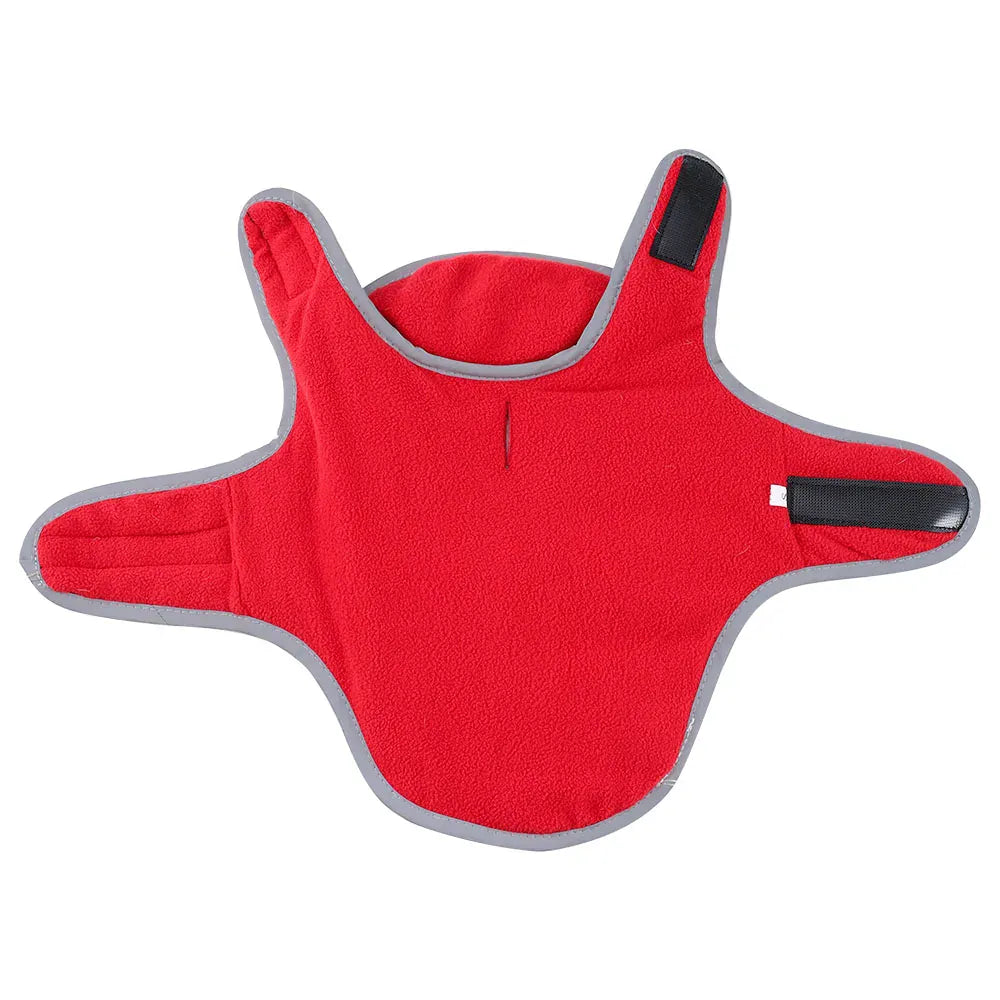 Reversible Fleece Pet Jacket - Waterproof Coat with Leash Hole & Reflective Strips