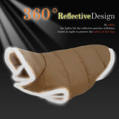 Reversible Fleece Pet Jacket - Waterproof Coat with Leash Hole & Reflective Strips