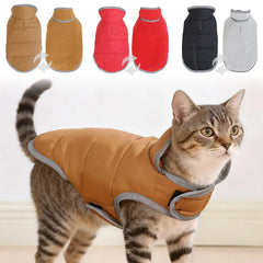 Reversible Fleece Pet Jacket - Waterproof Coat with Leash Hole & Reflective Strips