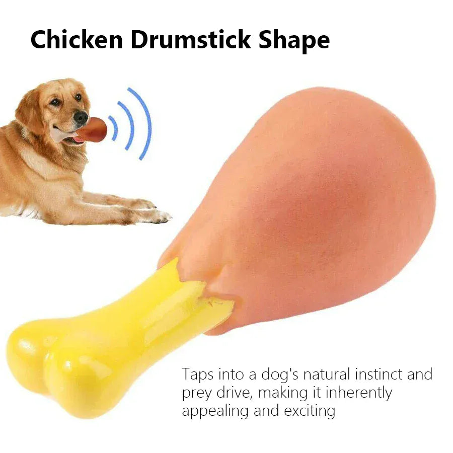 Rubber Chicken Dog Toy - Durable Squeaky Chew for Puppies & Aggressive Chewers