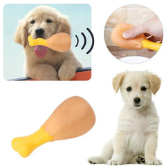 Rubber Chicken Dog Toy - Durable Squeaky Chew for Puppies & Aggressive Chewers