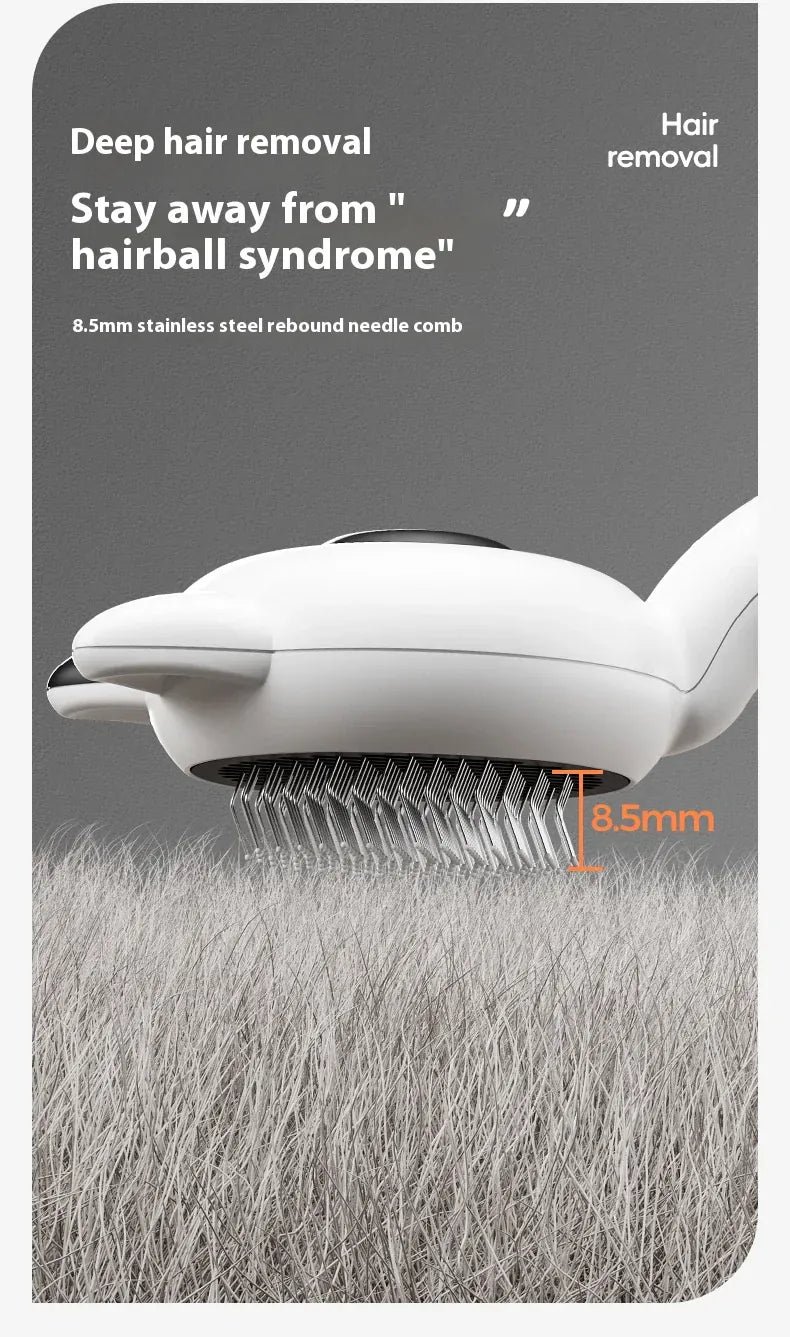 Self-Cleaning Cat Brush | Magic Deshedding Grooming Comb for Cats | Loose Fur Remover & Massage Slicker Brush