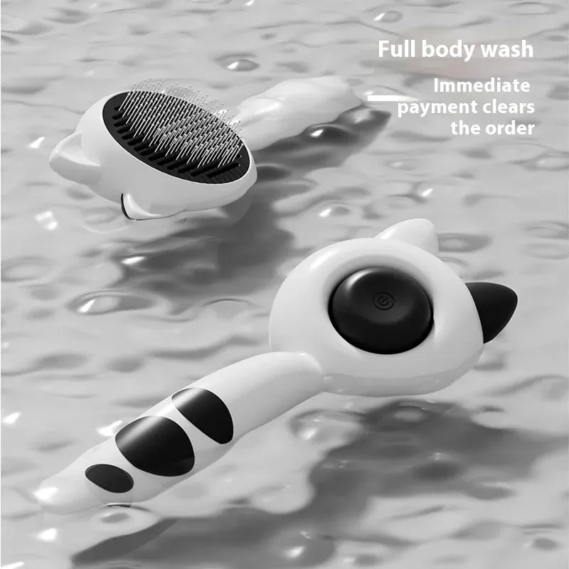 Self-Cleaning Cat Brush | Magic Deshedding Grooming Comb for Cats | Loose Fur Remover & Massage Slicker Brush