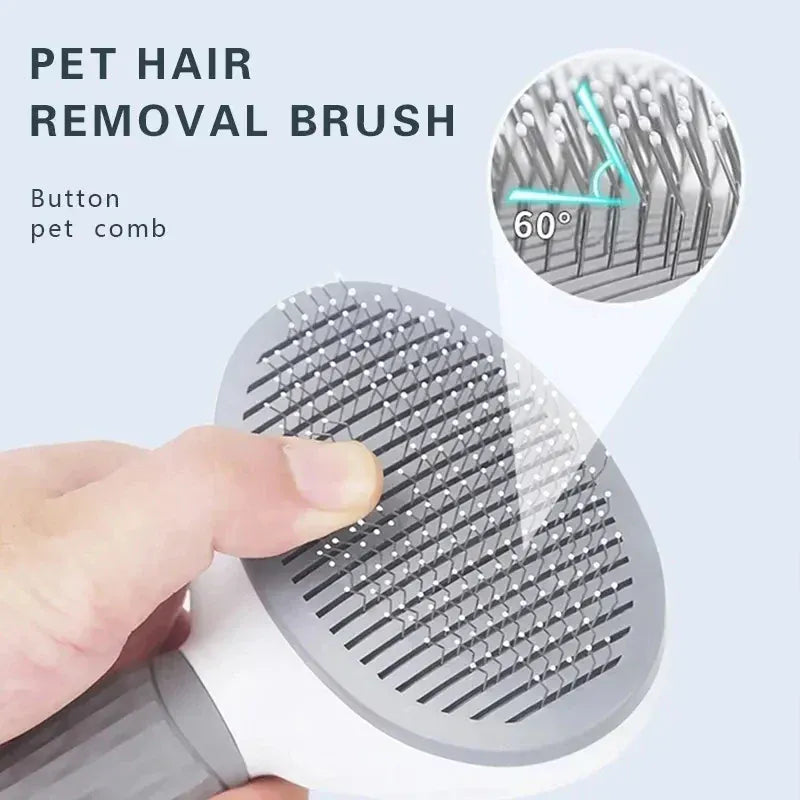 Self-Cleaning Dog Grooming Brush – Pet Massage Slicker Brush with Easy Hair Release Button