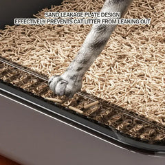 Semi-Enclosed Cat Litter Box - High Fence Design with Privacy Hood