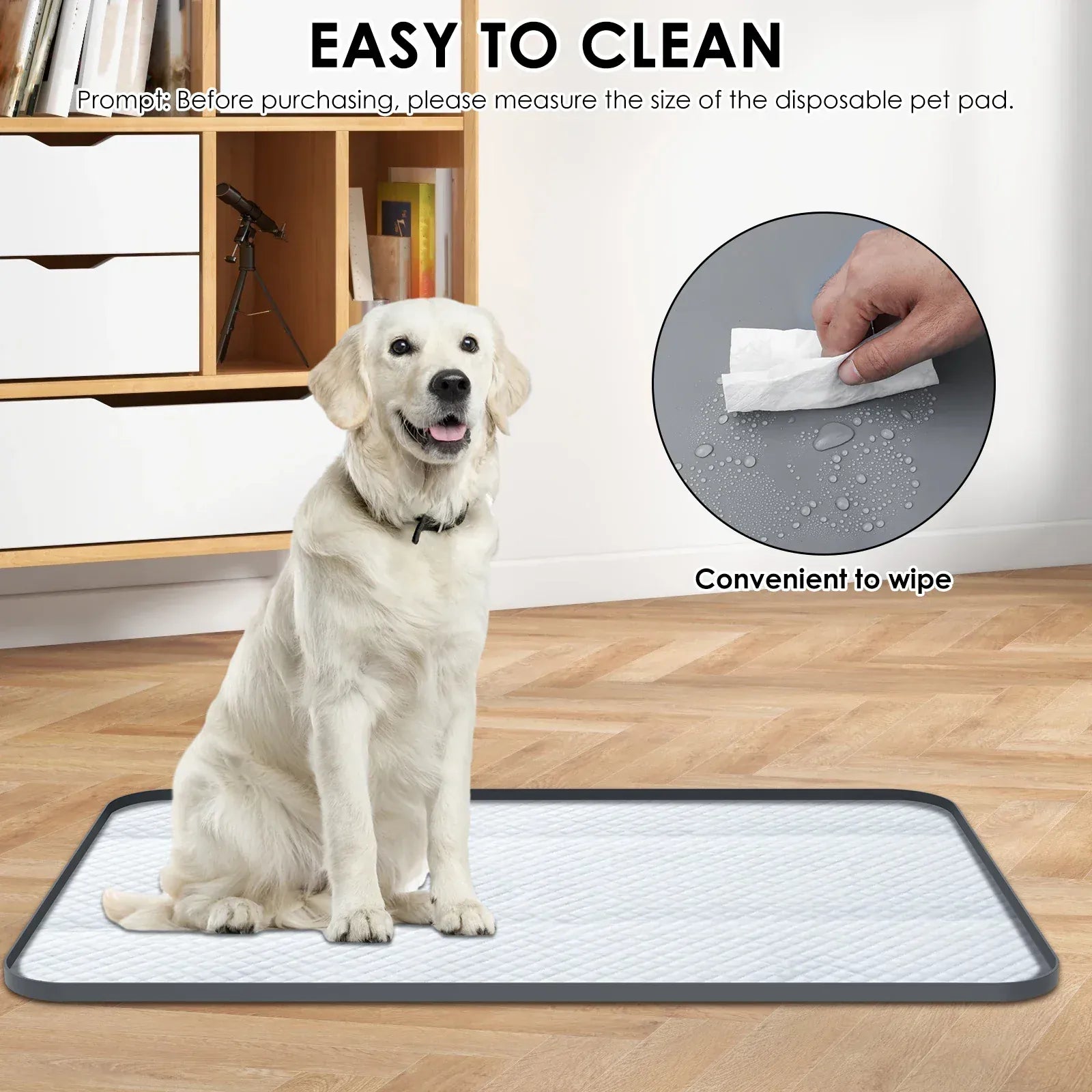 Silicone Pee Pad Holder - Foldable Leak Proof Training Mat for Dogs
