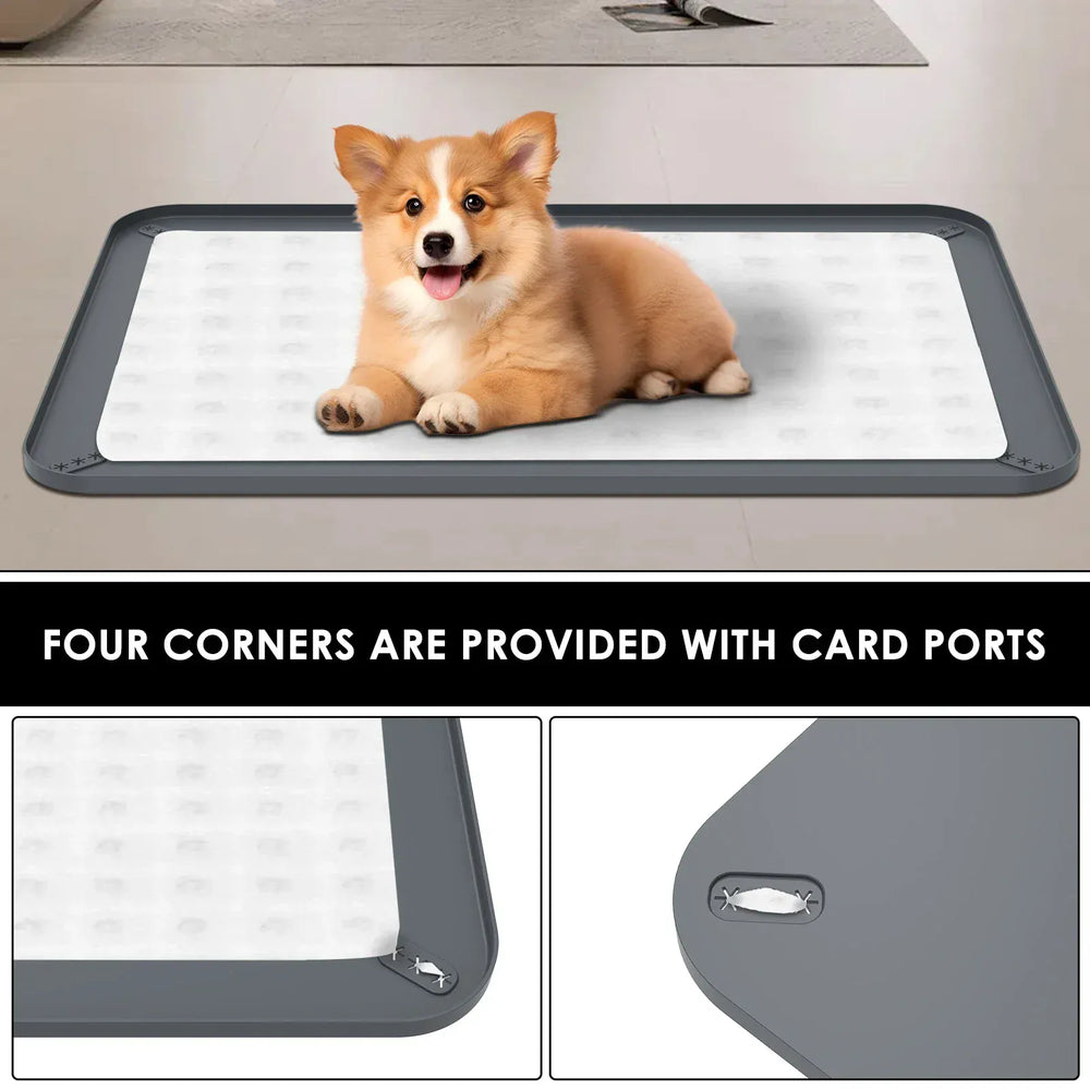 Silicone Pee Pad Holder - Foldable Leak Proof Training Mat for Dogs