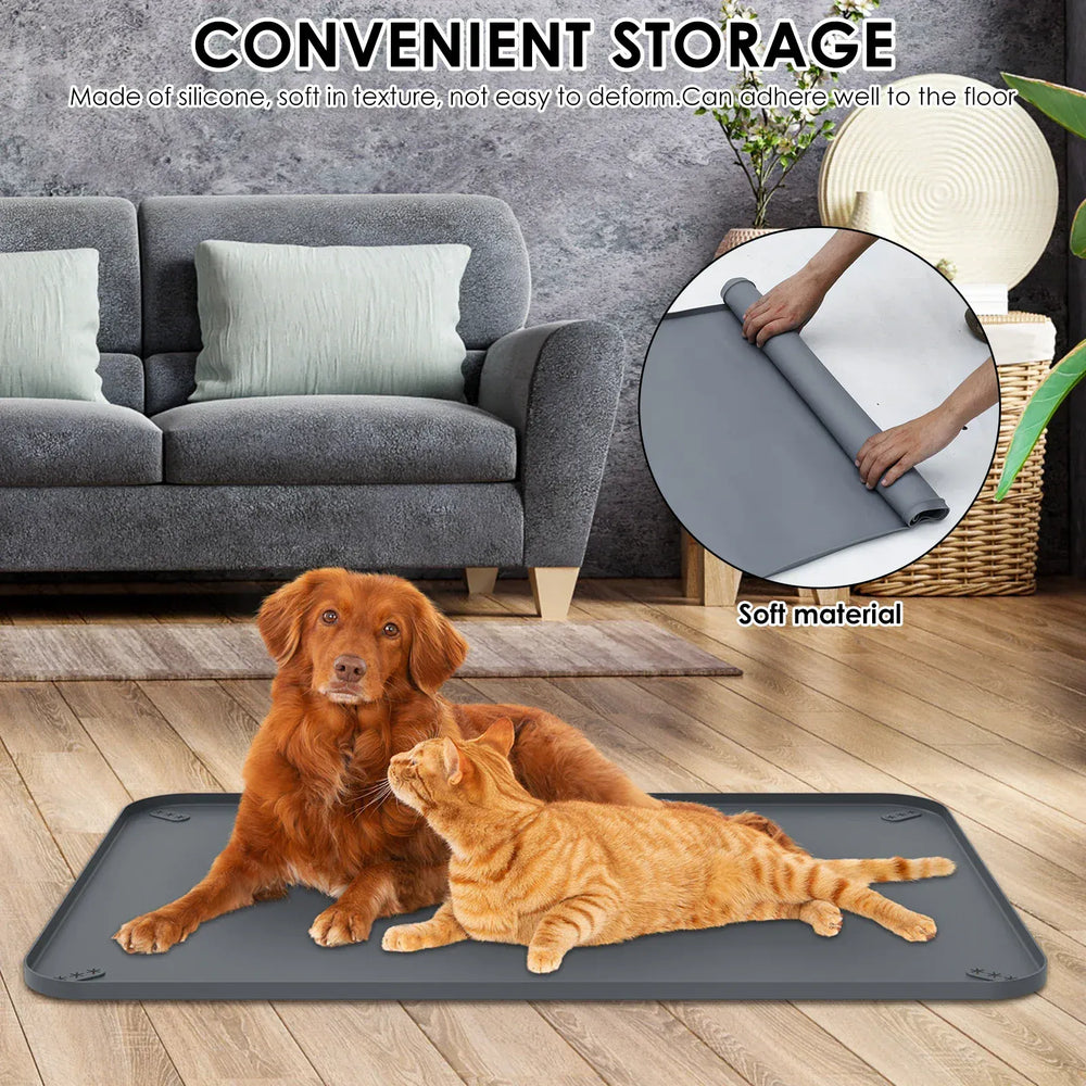 Silicone Pee Pad Holder - Foldable Leak Proof Training Mat for Dogs