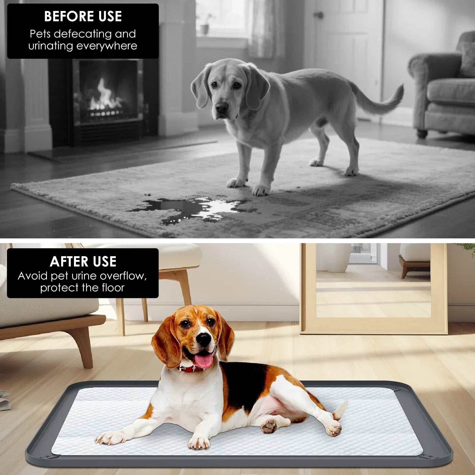 Silicone Pee Pad Holder - Foldable Leak Proof Training Mat for Dogs