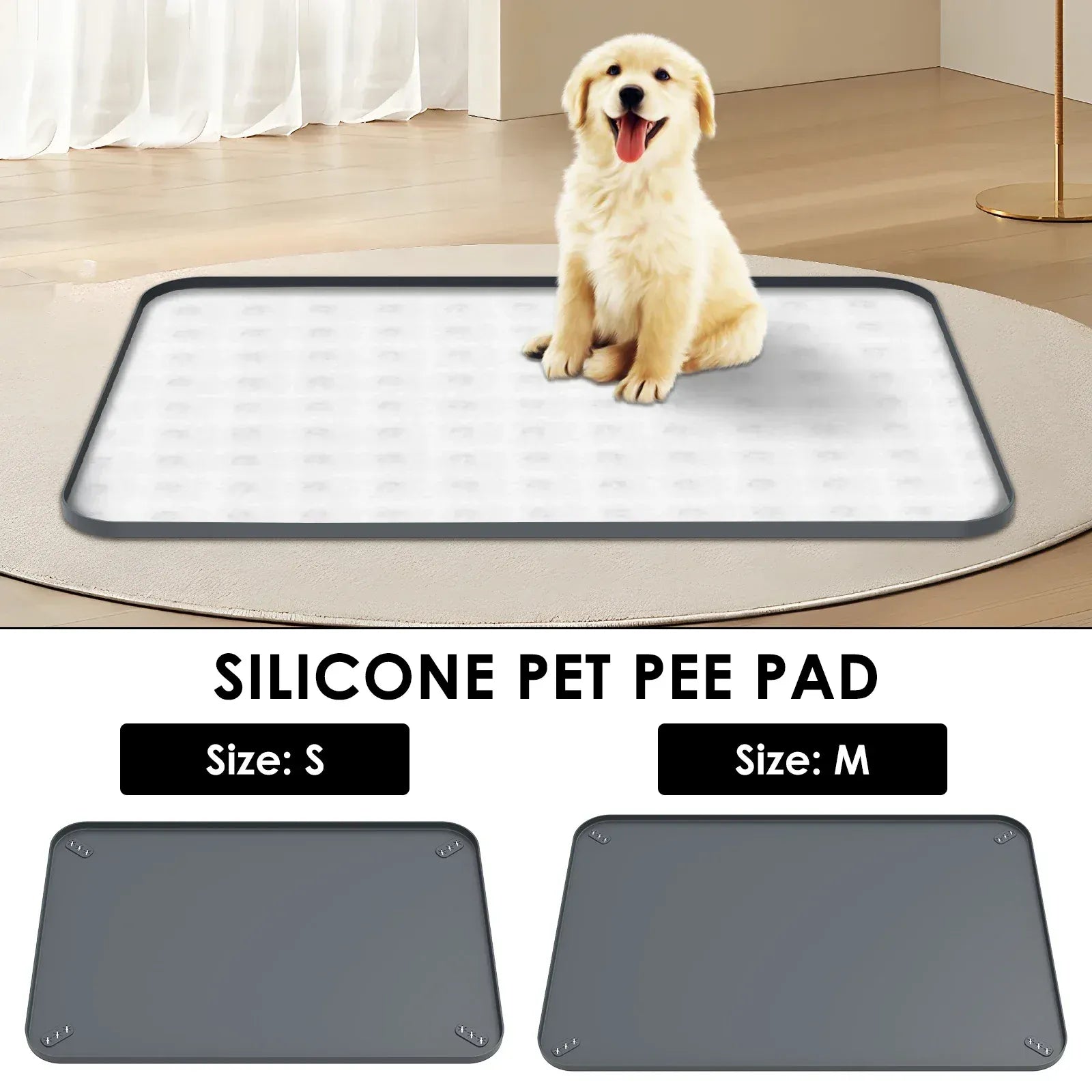 Silicone Pee Pad Holder - Foldable Leak Proof Training Mat for Dogs
