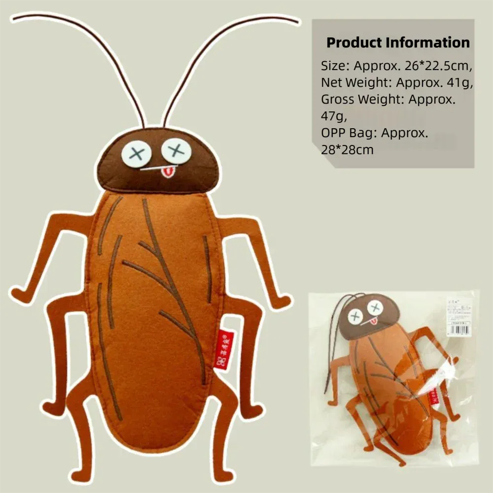 Simulation Insect Cat Toy – Cockroach Shape Felt Catnip Bell Toy for Interactive Play & Boredom Relief
