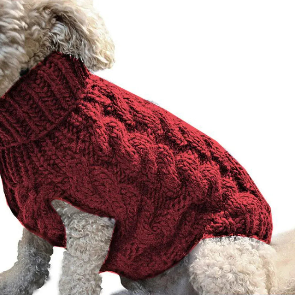 Small Dog Sweater | Autumn & Winter Knitted Pullover, Warm Solid Pet Clothes