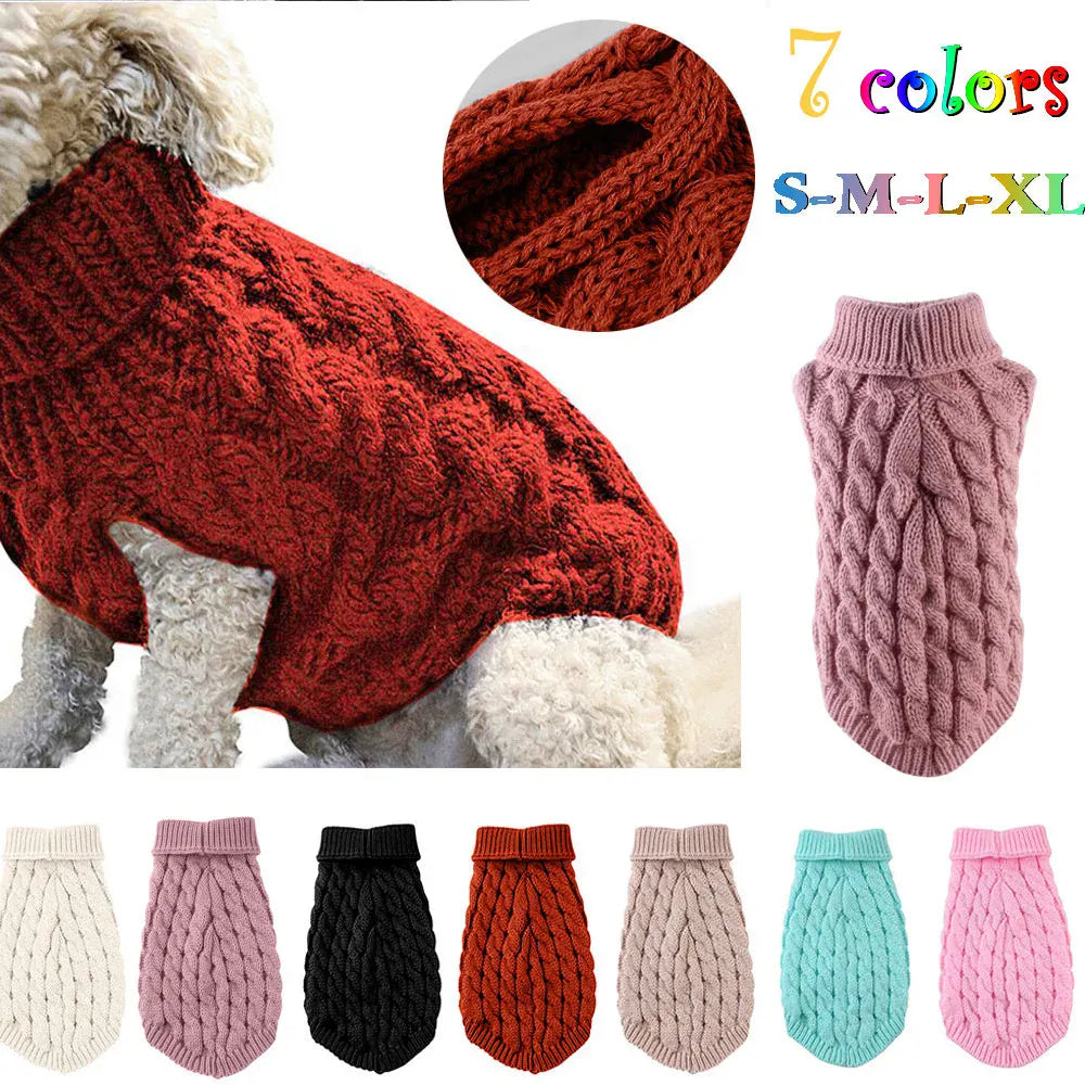 Small Dog Sweater | Autumn & Winter Knitted Pullover, Warm Solid Pet Clothes