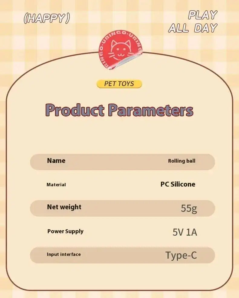 Smart Interactive Pet Ball - Automatic Rolling Rechargeable Toy for Dogs Cats