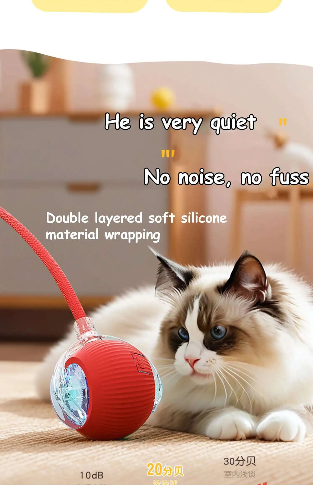 Smart Interactive Pet Ball - Automatic Rolling Rechargeable Toy for Dogs Cats