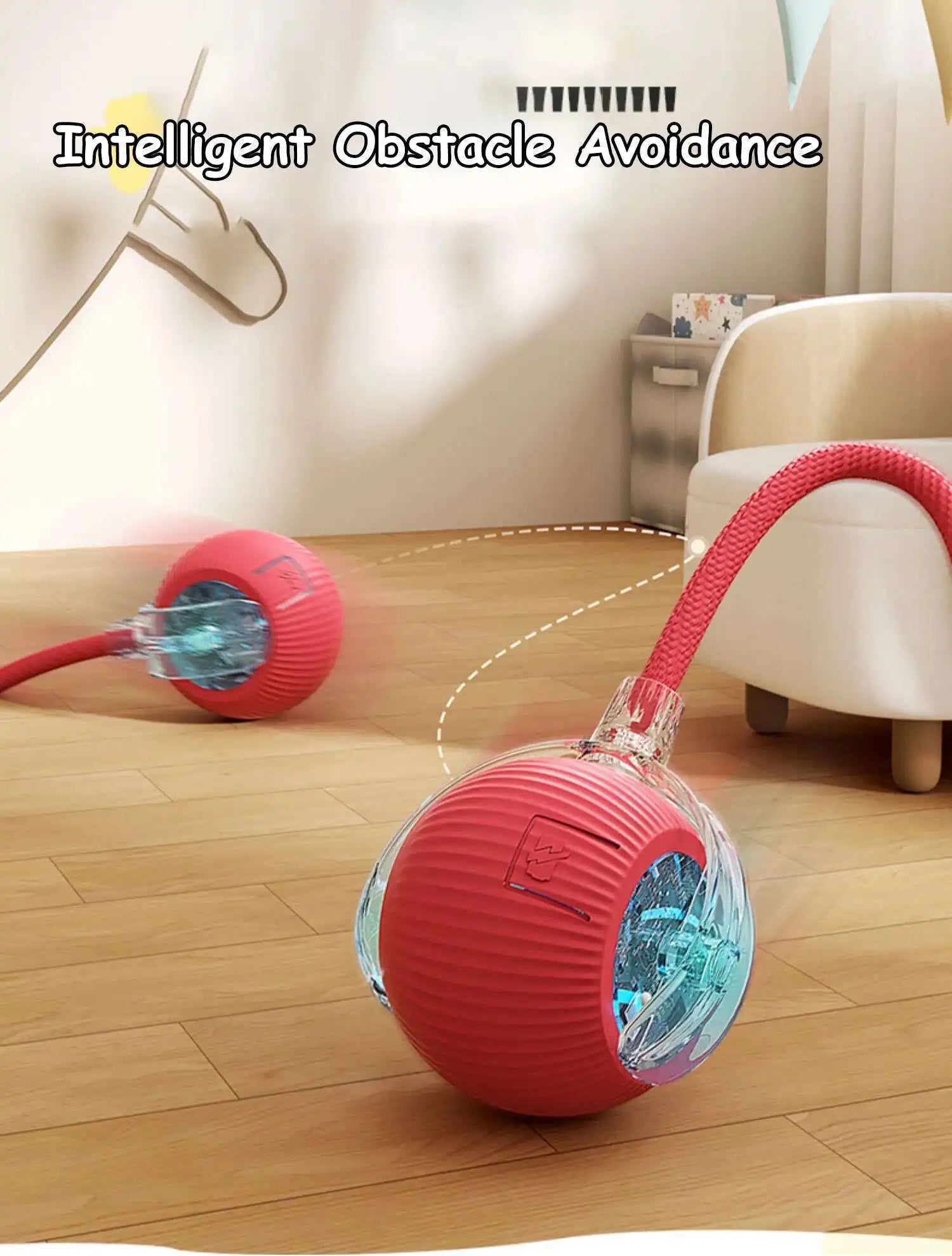 Smart Interactive Pet Ball - Automatic Rolling Rechargeable Toy for Dogs Cats