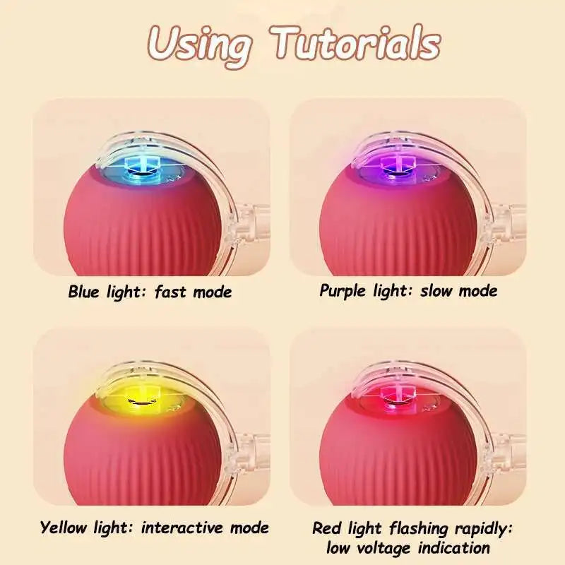 Smart Interactive Pet Ball - Automatic Rolling Rechargeable Toy for Dogs Cats