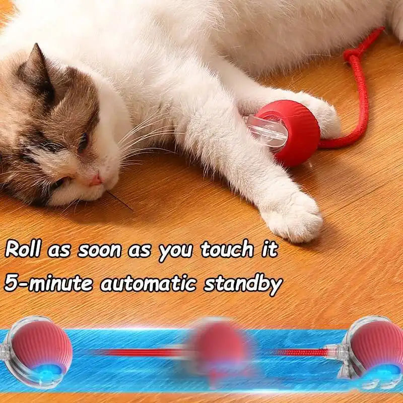 Smart Interactive Pet Ball - Automatic Rolling Rechargeable Toy for Dogs Cats