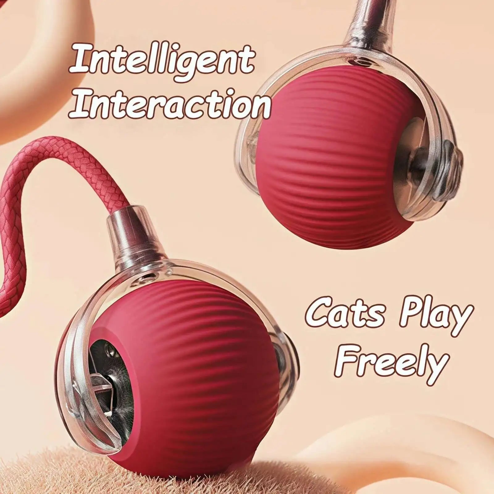 Smart Interactive Pet Ball - Automatic Rolling Rechargeable Toy for Dogs Cats