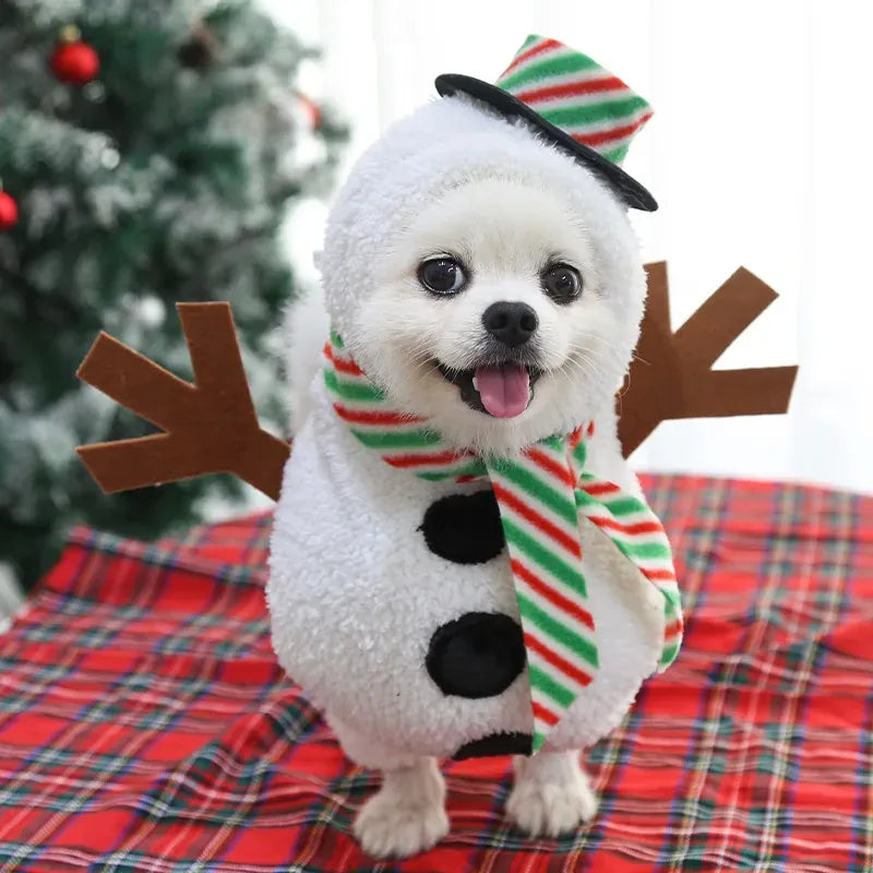 Snowman Dog Christmas Costume - Funny Winter Pet Outfit for Large Breeds