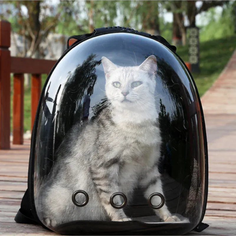Space Capsule Pet Backpack - Transparent Cat Carrier Bag, Portable Breathable Pet Bubble Backpack for Small Dogs & Cats