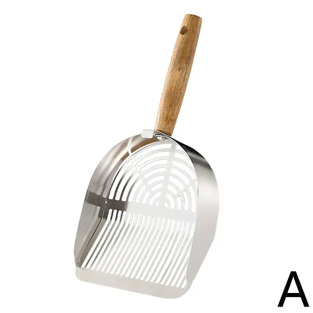 Stainless Steel Cat Litter Scoop - Long Handle Tofu Sand Litter Shovel, Durable Pet Waste Cleaning Tool for Litter Boxes