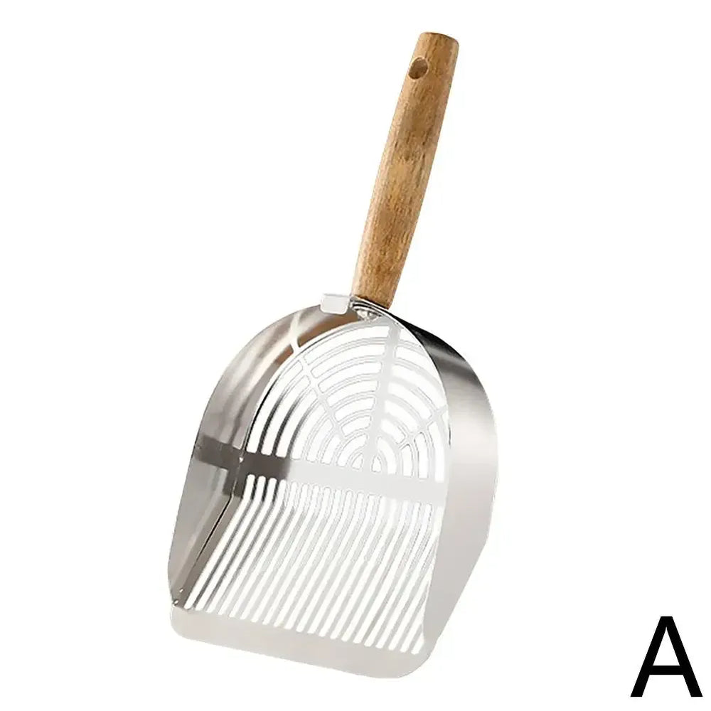 Stainless Steel Cat Litter Scoop - Long Handle Tofu Sand Litter Shovel, Durable Pet Waste Cleaning Tool for Litter Boxes