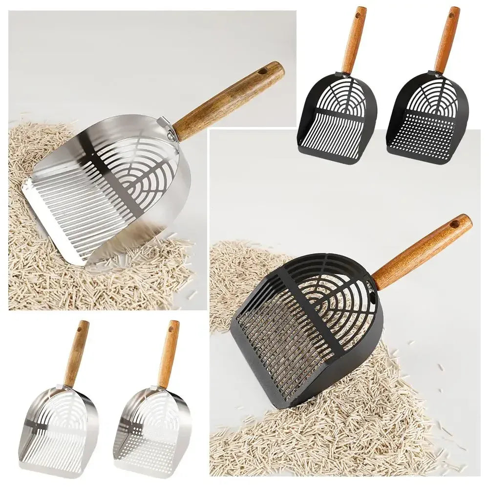 Stainless Steel Cat Litter Scoop - Long Handle Tofu Sand Litter Shovel, Durable Pet Waste Cleaning Tool for Litter Boxes