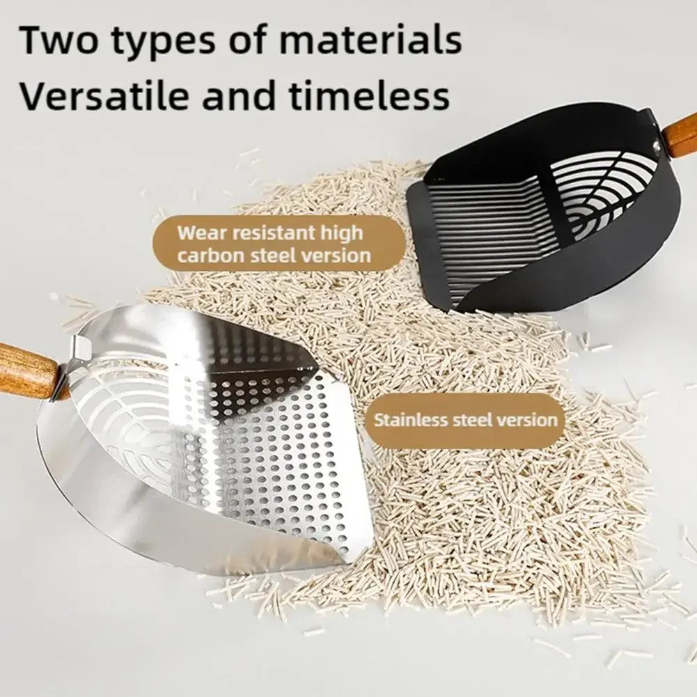 Stainless Steel Cat Litter Scoop - Long Handle Tofu Sand Litter Shovel, Durable Pet Waste Cleaning Tool for Litter Boxes