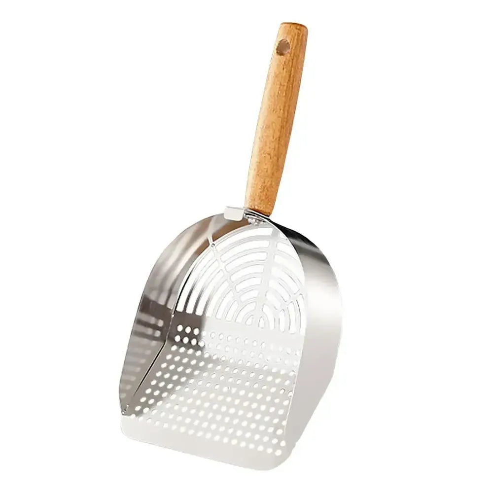 Stainless Steel Cat Litter Scoop - Long Handle Tofu Sand Litter Shovel, Durable Pet Waste Cleaning Tool for Litter Boxes