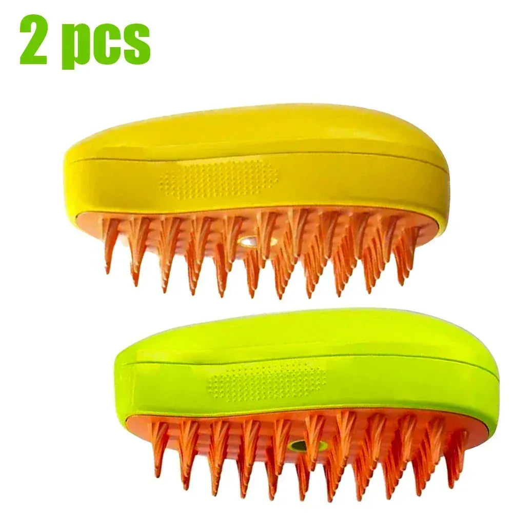 Steam Pet Brush 3-in-1 - Electric USB Rechargeable Grooming Comb with Spray Function for Dogs & Cats, Massage & Hair Removal
