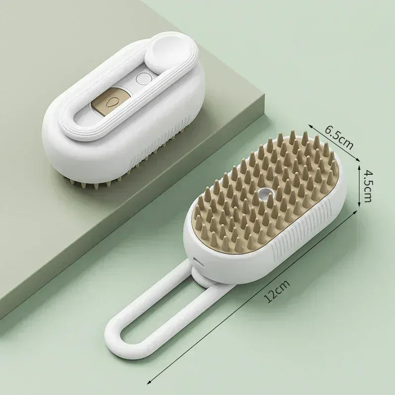 Steam Pet Brush 3-in-1 - Electric USB Rechargeable Grooming Comb with Spray Function for Dogs & Cats, Massage & Hair Removal