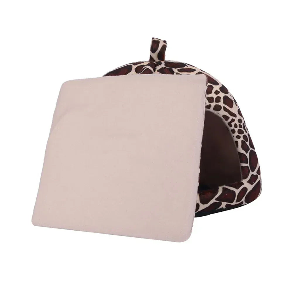 Strawberry Pet House - Foldable Warm Cave Bed for Small Dogs & Cats