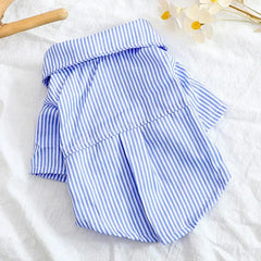 Striped Bow Tie Pet Shirt – Lightweight Summer Dog & Cat Clothing for Chihuahuas & Small Breeds