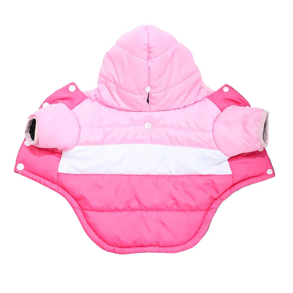 Striped Pet Hoodie - Windproof Winter Jacket for Cats & Small Dogs