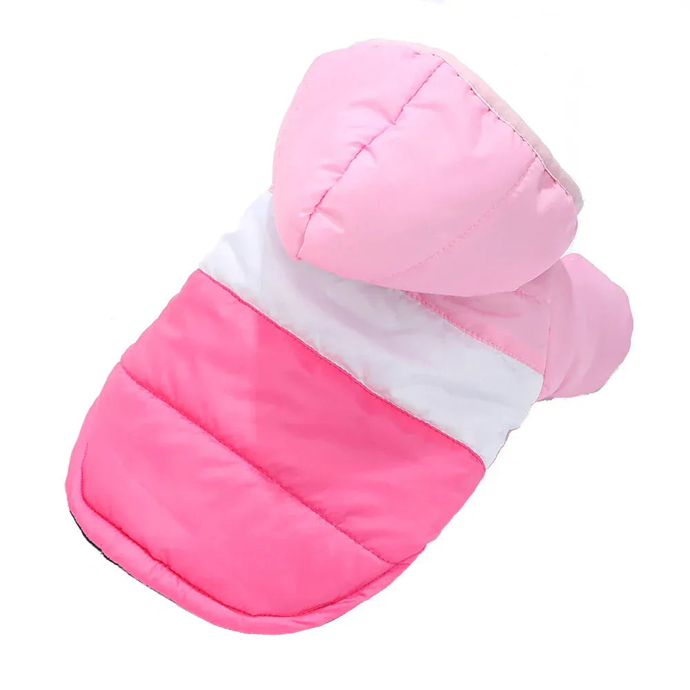 Striped Pet Hoodie - Windproof Winter Jacket for Cats & Small Dogs