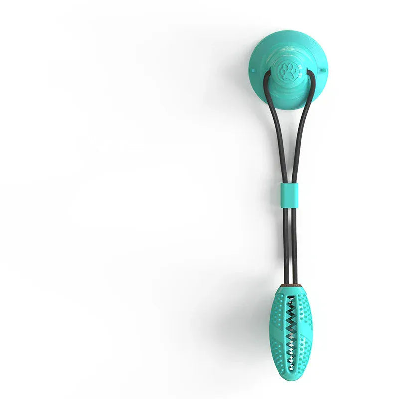 Suction Cup Dog Chew Toy - Interactive Pull & Treat Ball for Teeth Cleaning