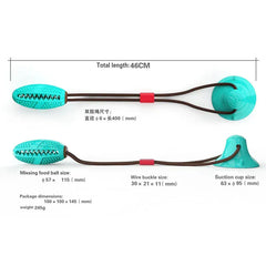 Suction Cup Dog Chew Toy - Interactive Pull & Treat Ball for Teeth Cleaning