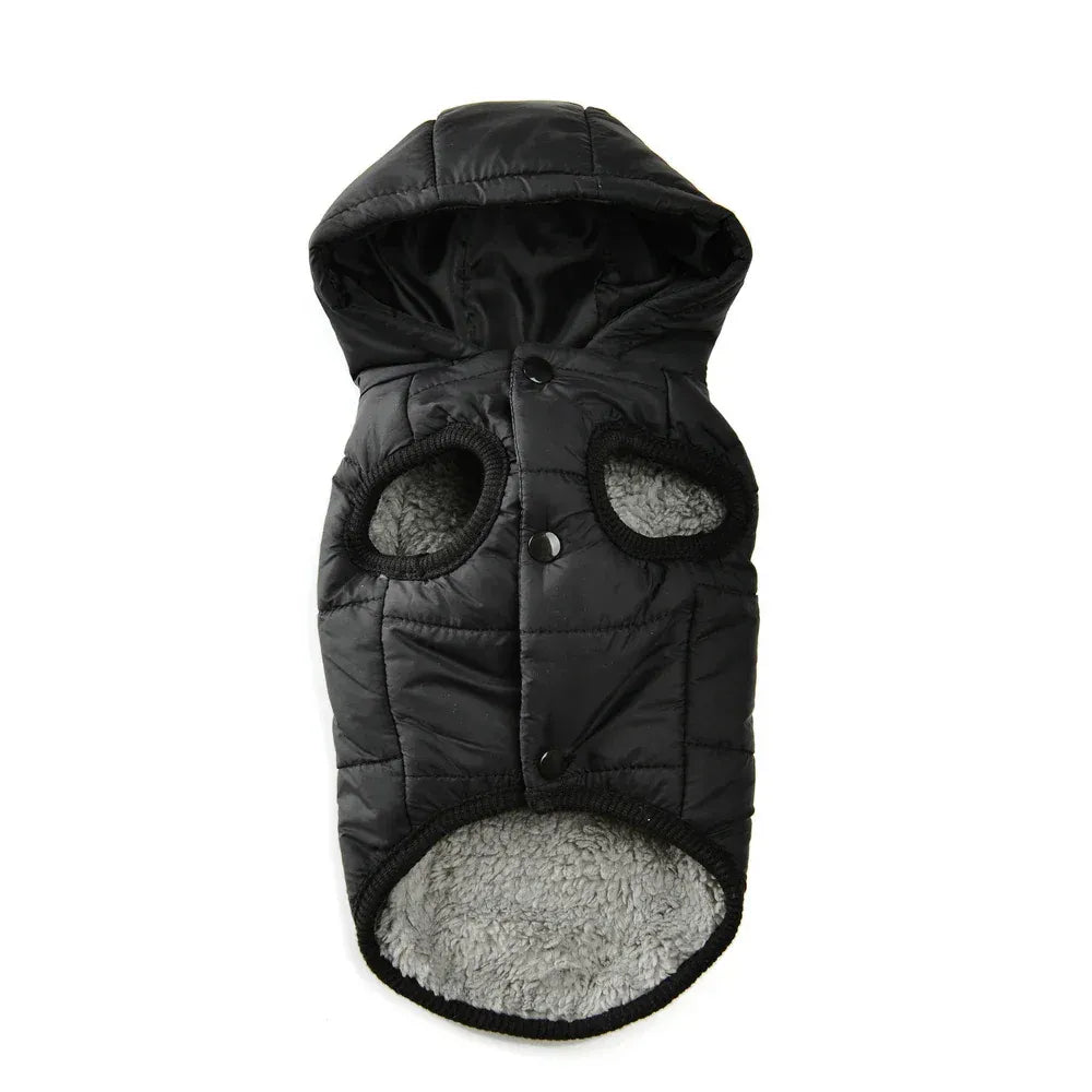 Thick Fleece Dog Parka - Winter Hoodie Coat with D-Ring for Small Breeds
