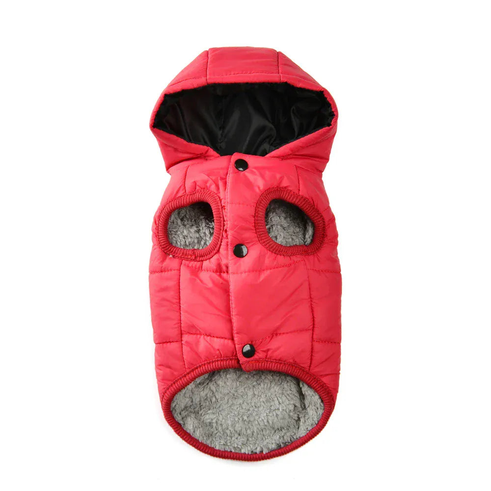 Thick Fleece Dog Parka - Winter Hoodie Coat with D-Ring for Small Breeds