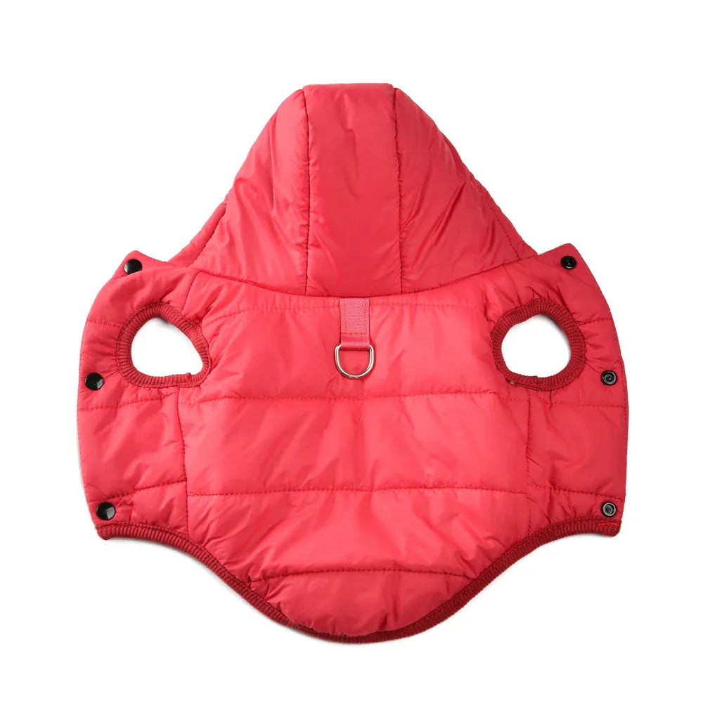 Thick Fleece Dog Parka - Winter Hoodie Coat with D-Ring for Small Breeds